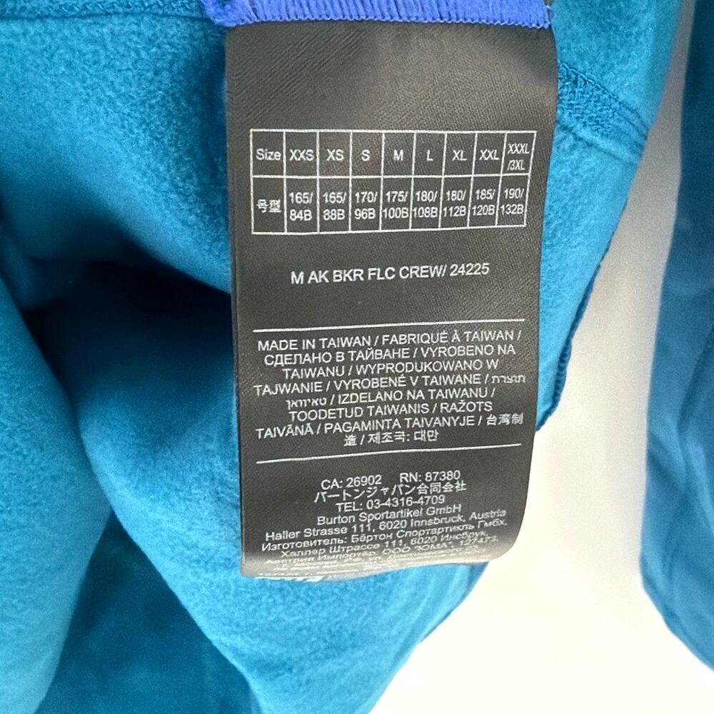 Burton [ak] Blue Teal Baker Stretch Crewneck Fleece Sweatshirt Size XXL - Picture 7 of 11